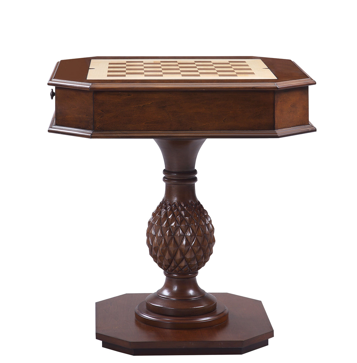 Classic Reversible Chess & Checkers Game Table with Storage Tray, Cherry Finish