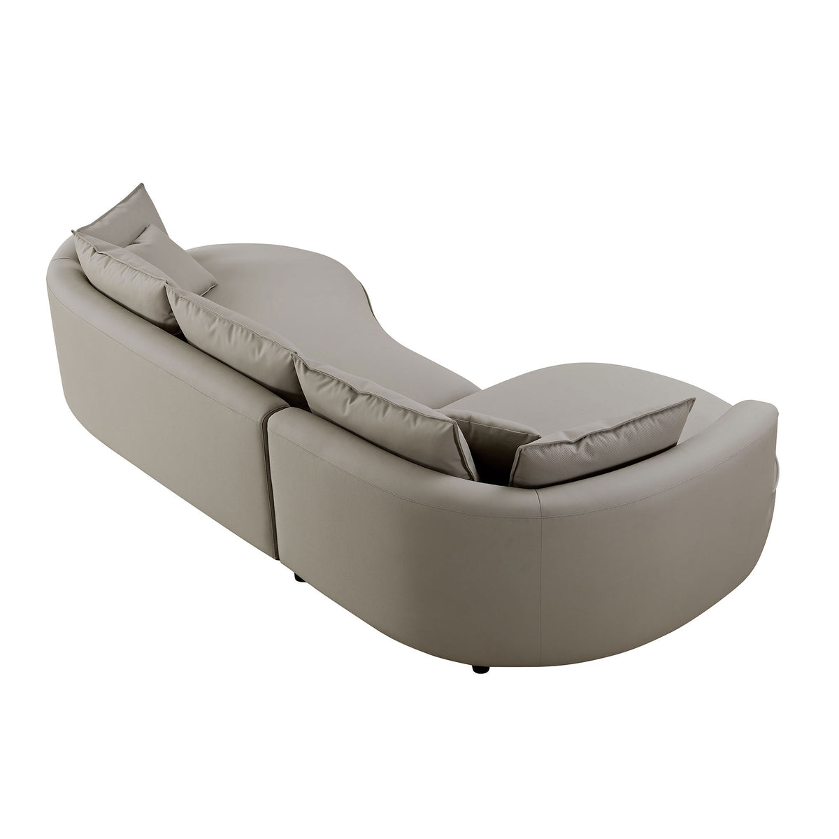 Sleek 5-Seat Curved Sectional Sofa with Luxe Eco-Leather