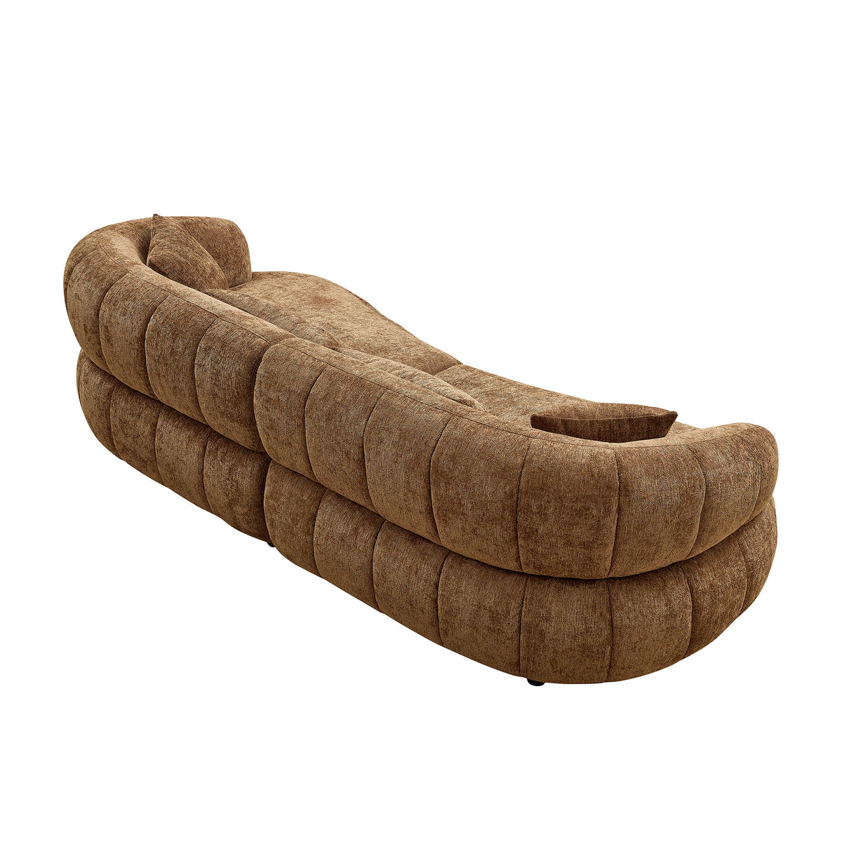 Sleek 102.36" Curved Cloud Sectional with Textured Fabric Comfort