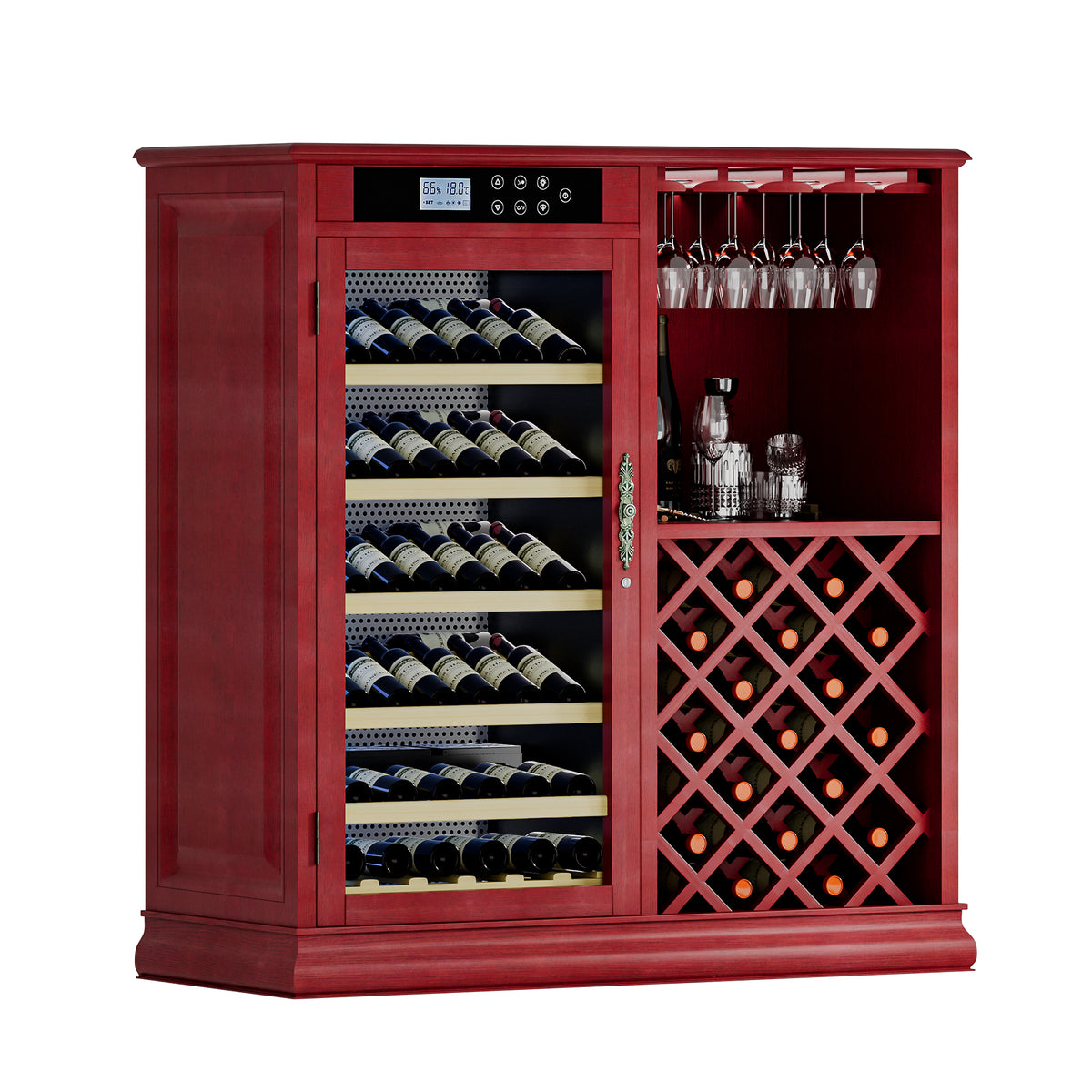 High-Capacity 69-Bottle Wine Refrigerator Cabinet for Kitchen Storage