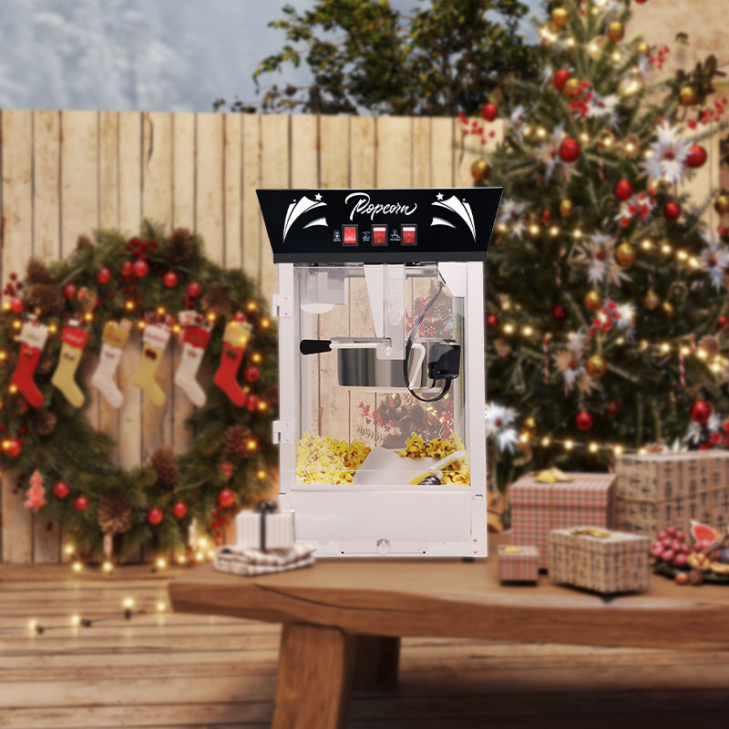 Commercial 12 Oz Countertop Popcorn Machine with Tempered Glass & Warming Deck, 850W