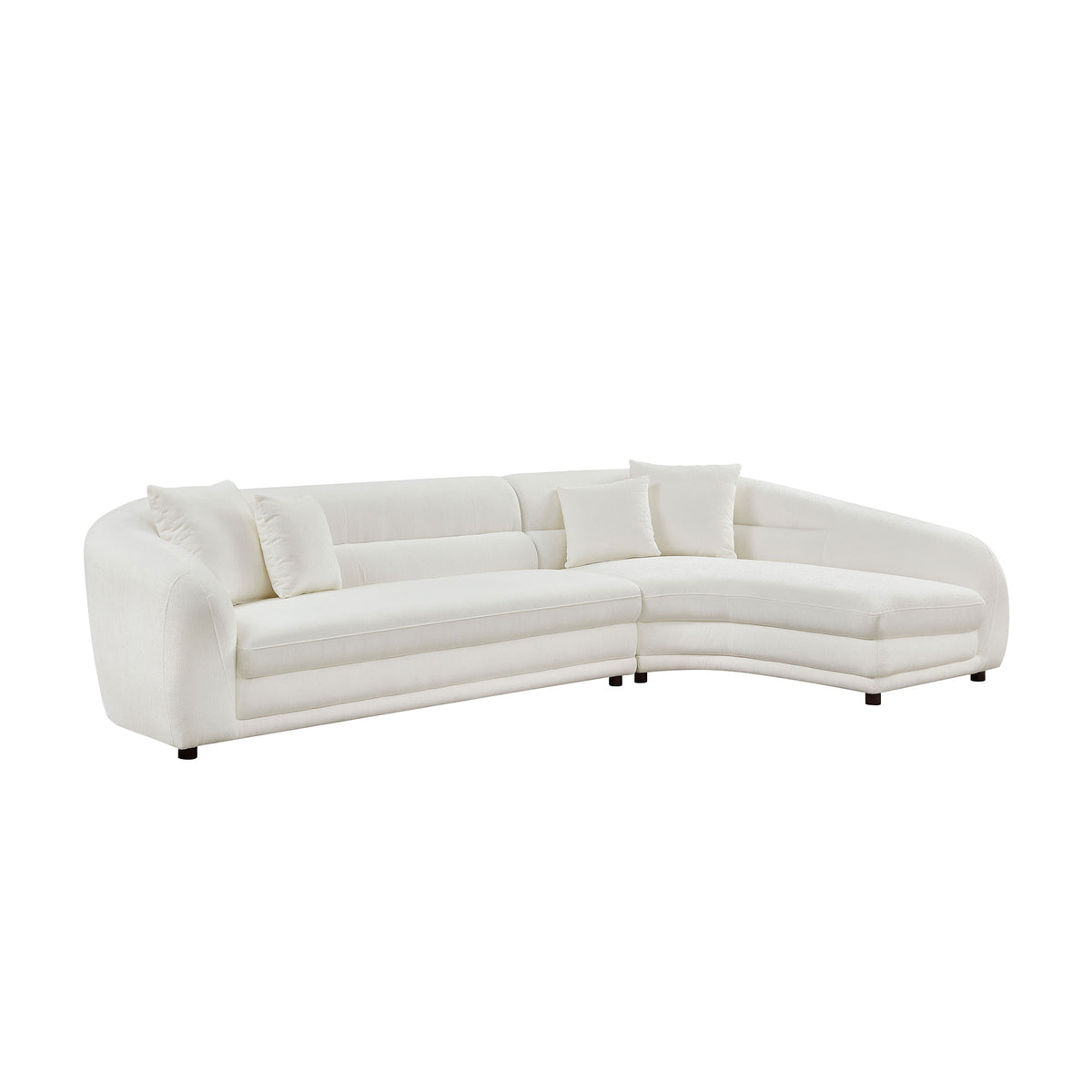 Elegant 125.2" Curved L-Shaped Modular Sectional with Plush Comfort Pillows