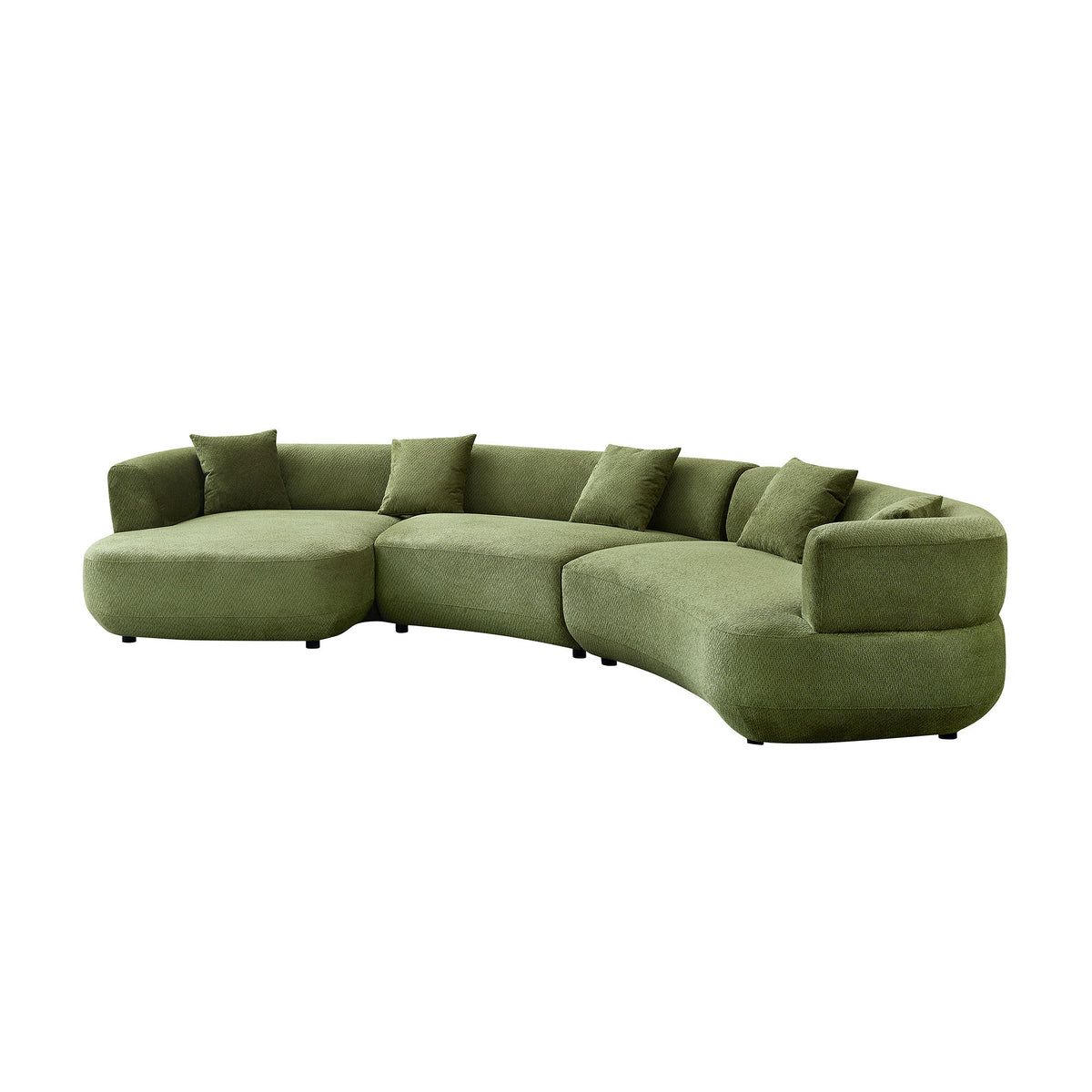 Luxurious 155.91" Curved 6-Seat Modular Sectional with 5 Plush Pillows