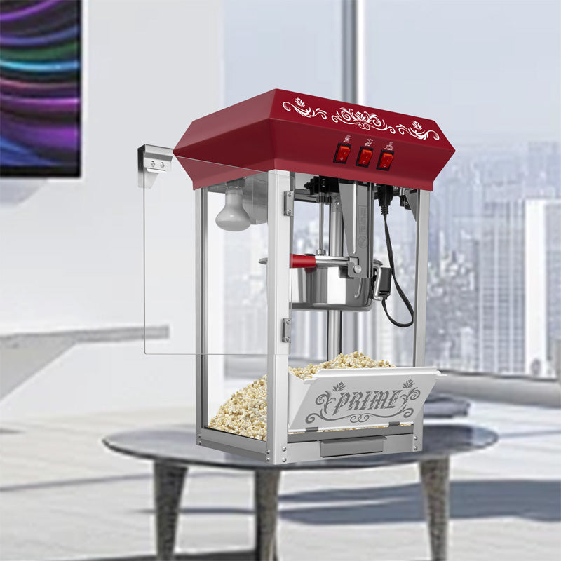 Commercial 12 Oz Countertop Popcorn Machine with Tempered Glass & Warming Deck, 850W