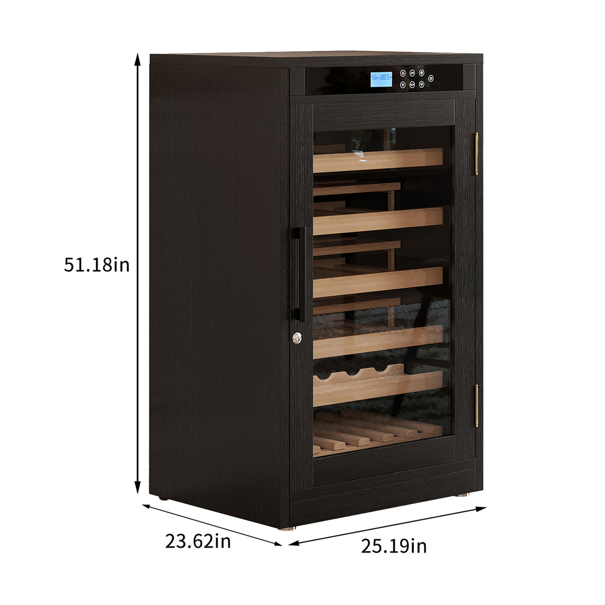 Smart Wine Cooler with LED Touchscreen & Constant Temperature Control, Black