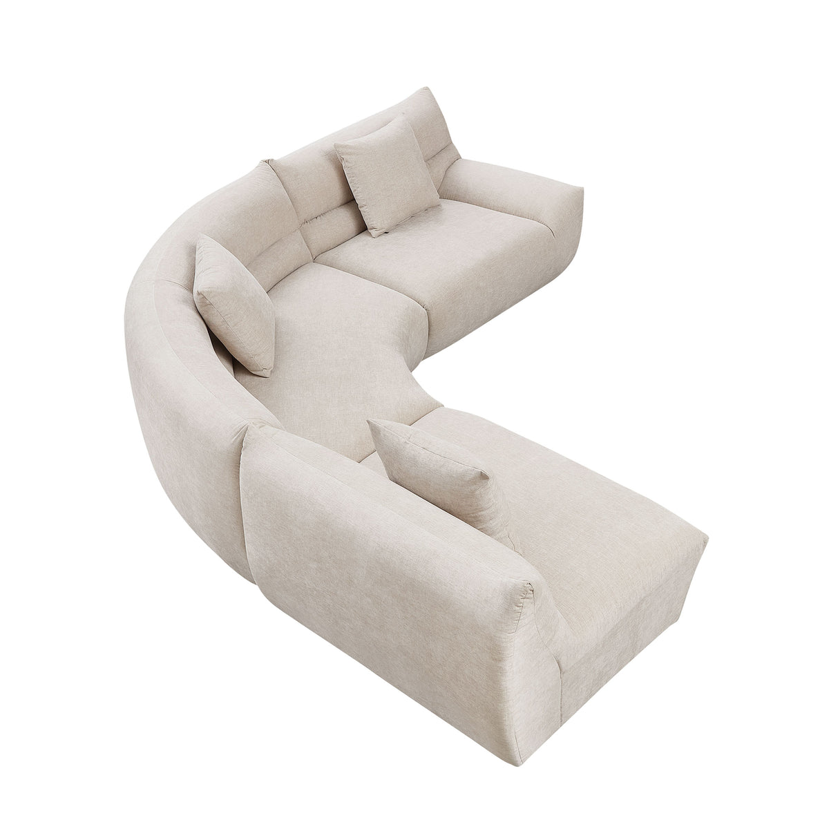 Sleek 3-Piece Curved Modular Sectional with Free-Form Comfort
