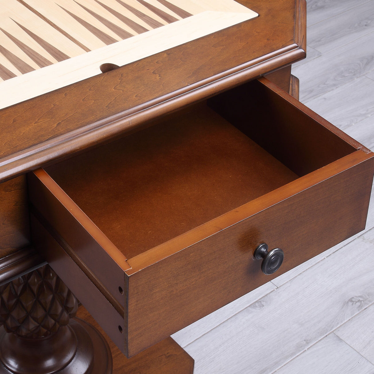 Classic Reversible Chess & Checkers Game Table with Storage Tray, Cherry Finish