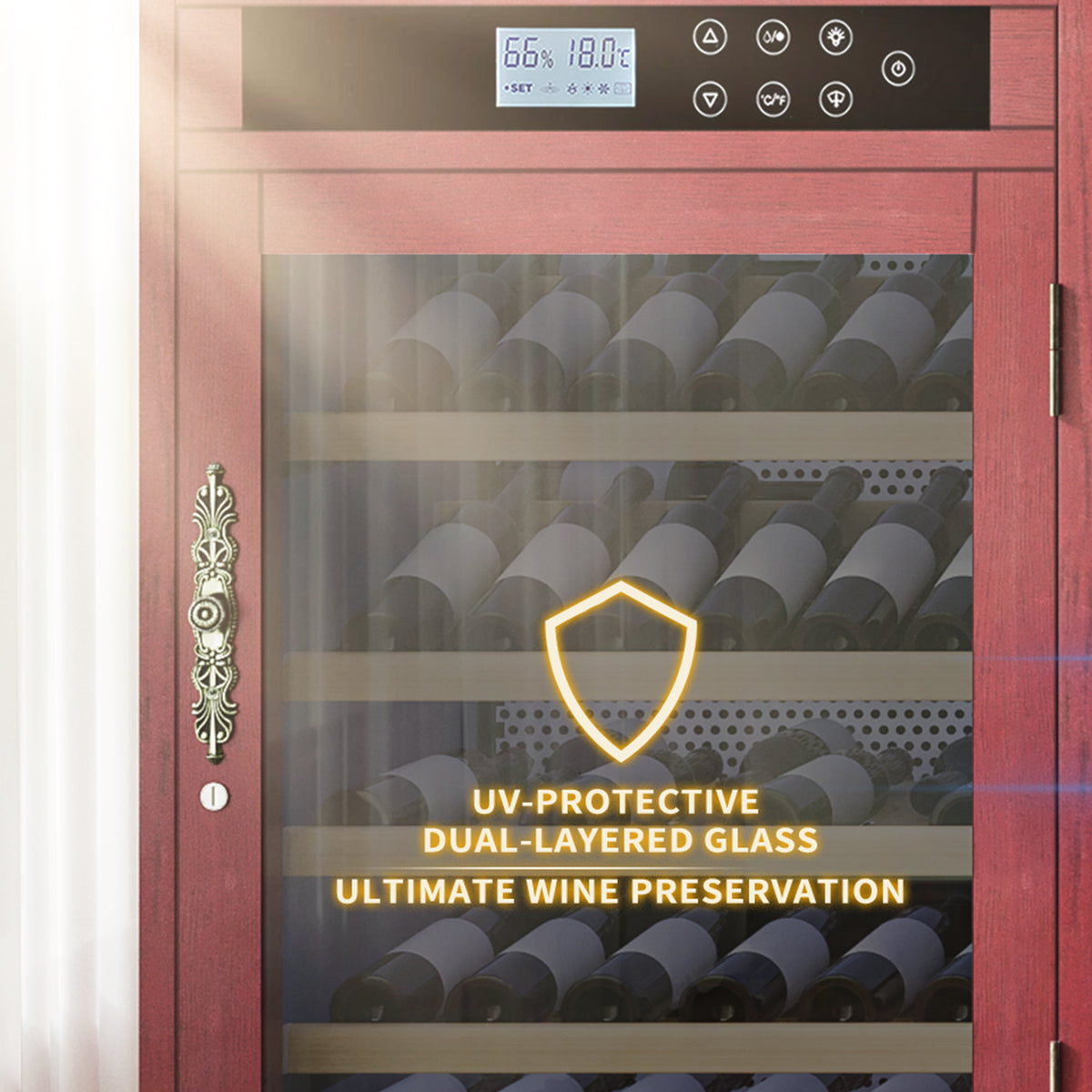 Connoisseur Wine Cooler Cabinet with 50–70% Humidity Control & Low-Noise Operation