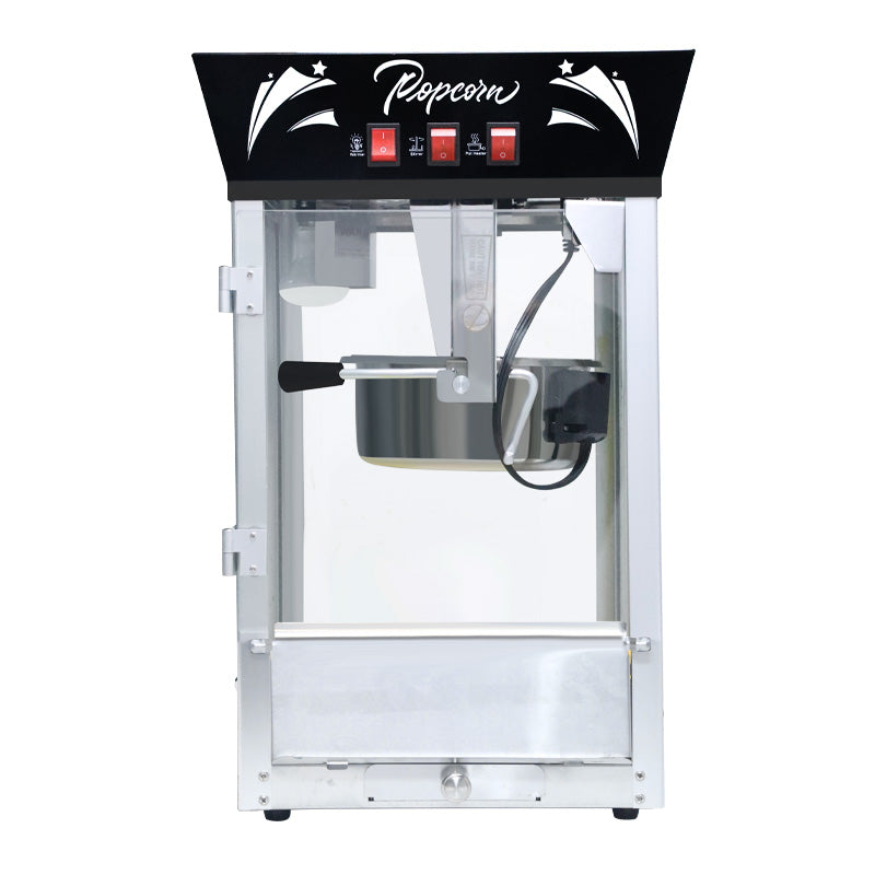 Commercial 12 Oz Countertop Popcorn Machine with Tempered Glass & Warming Deck, 850W