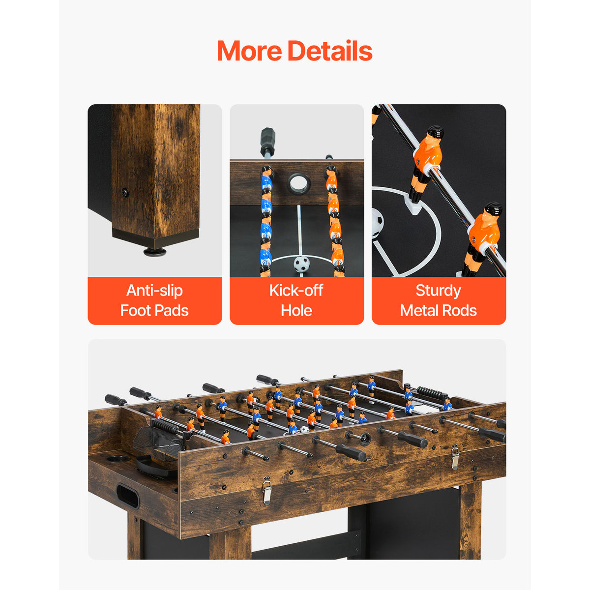 All-in-One 54" 3-in-1 Air Hockey, Ping Pong & Foosball Table