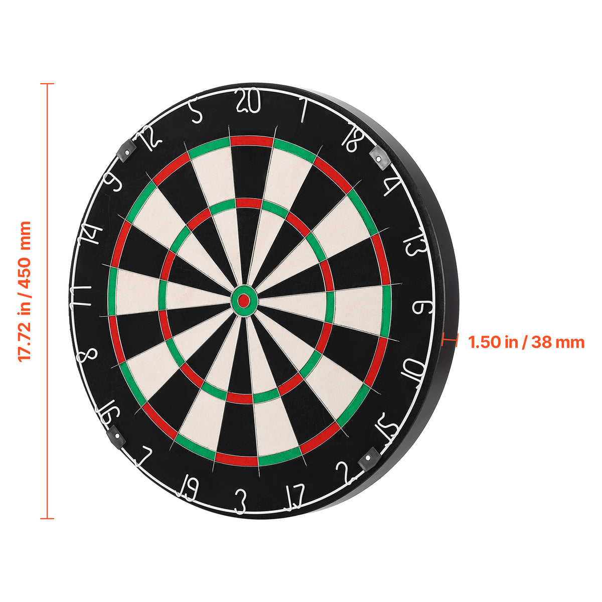 Professional Self-Healing Sisal Dartboard with Blade Wire, 17.7"