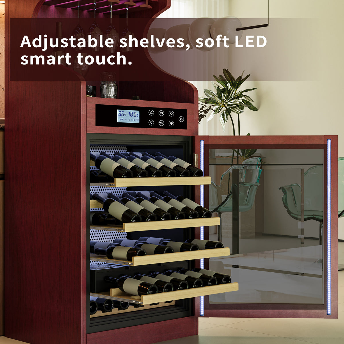 Connoisseur Wine Cooler Cabinet with 50–70% Humidity Control & Low-Noise Operation