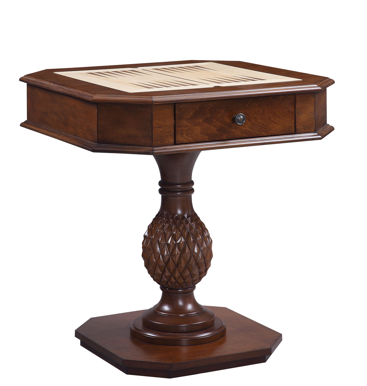 Classic Reversible Chess & Checkers Game Table with Storage Tray, Cherry Finish