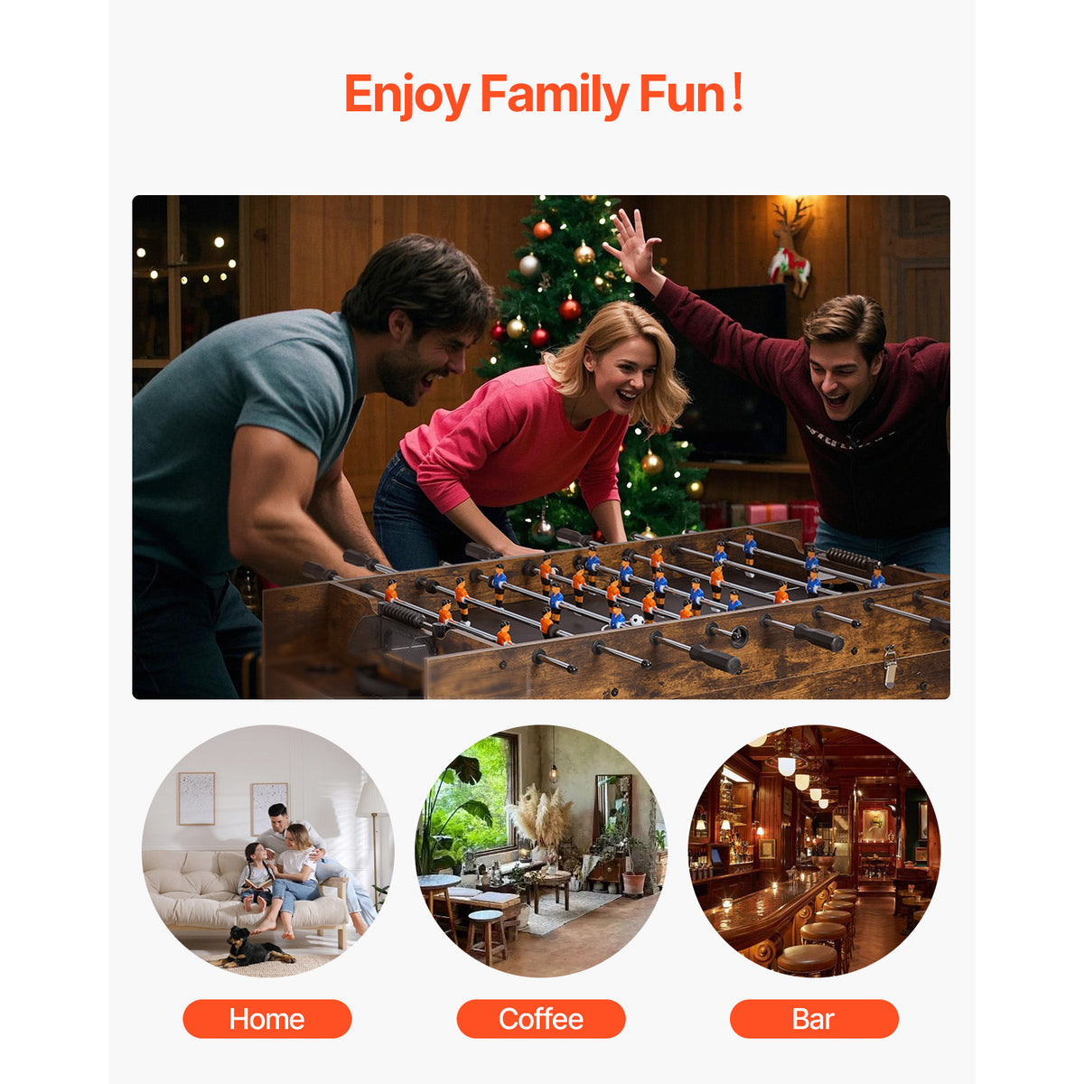 All-in-One 54" 3-in-1 Air Hockey, Ping Pong & Foosball Table