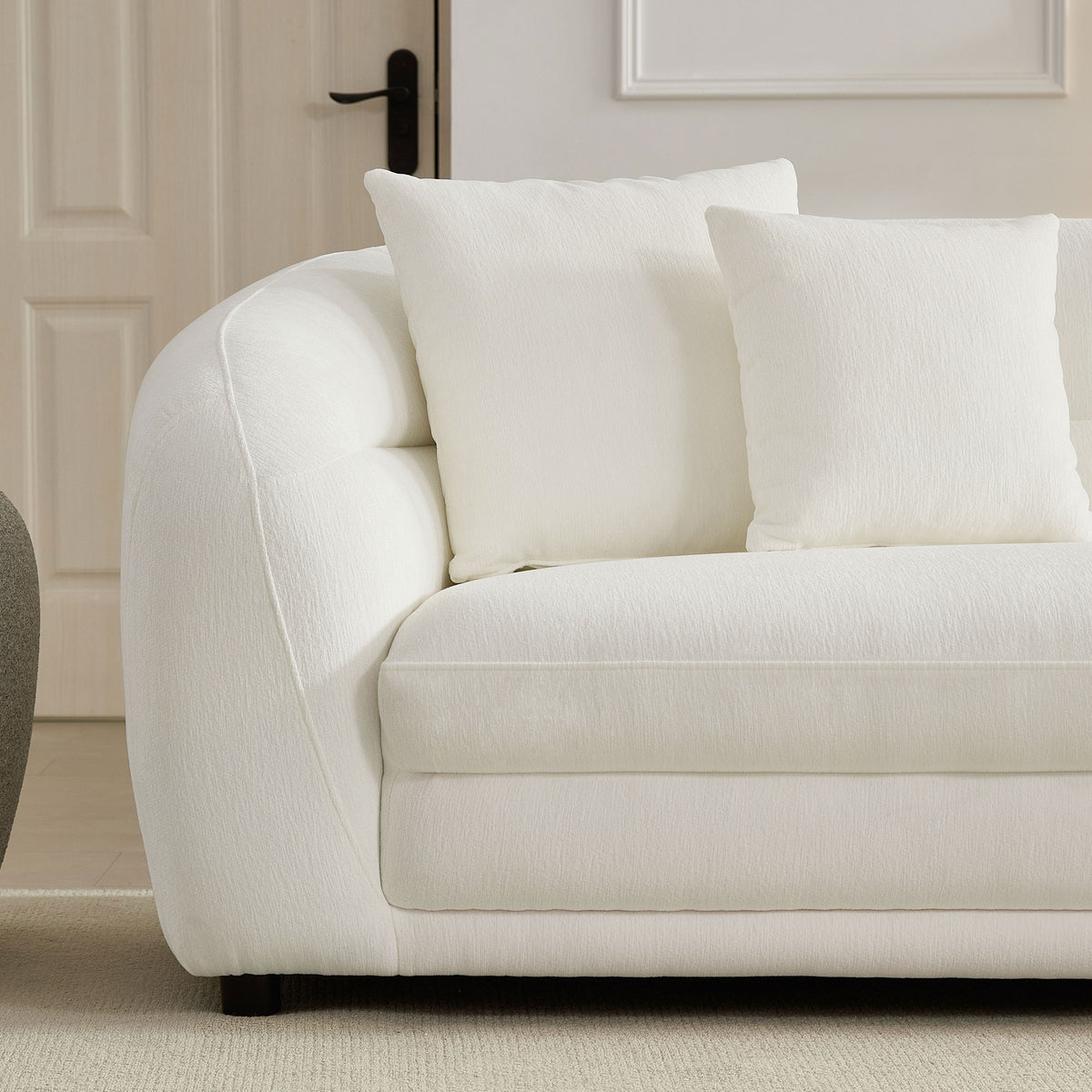 Elegant 125.2" Curved L-Shaped Modular Sectional with Plush Comfort Pillows