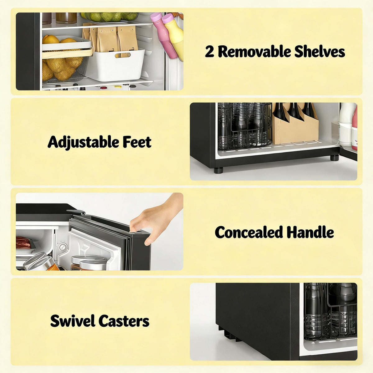 Space-Saving Single-Door Mini Fridge for Home & Office