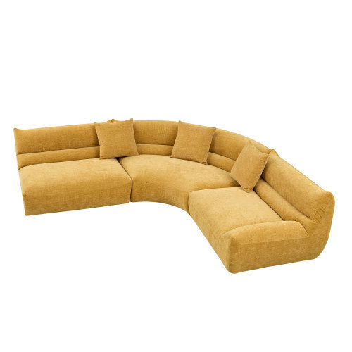 Sleek 3-Piece Curved Modular Sectional with Free-Form Comfort