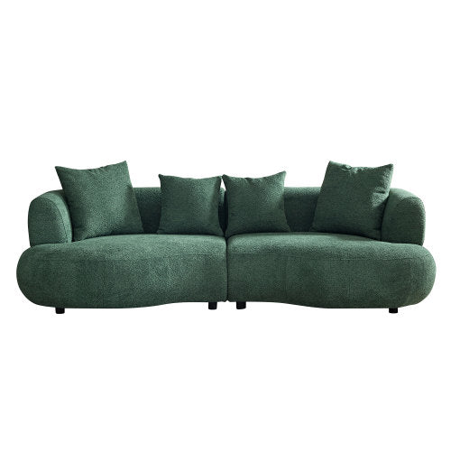 Chic 102.36" Curved 4-Seat Bouclé Sectional with Mid-Century Style