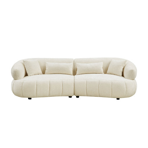 Sleek 102.36" Curved Cloud Sectional with Textured Fabric Comfort