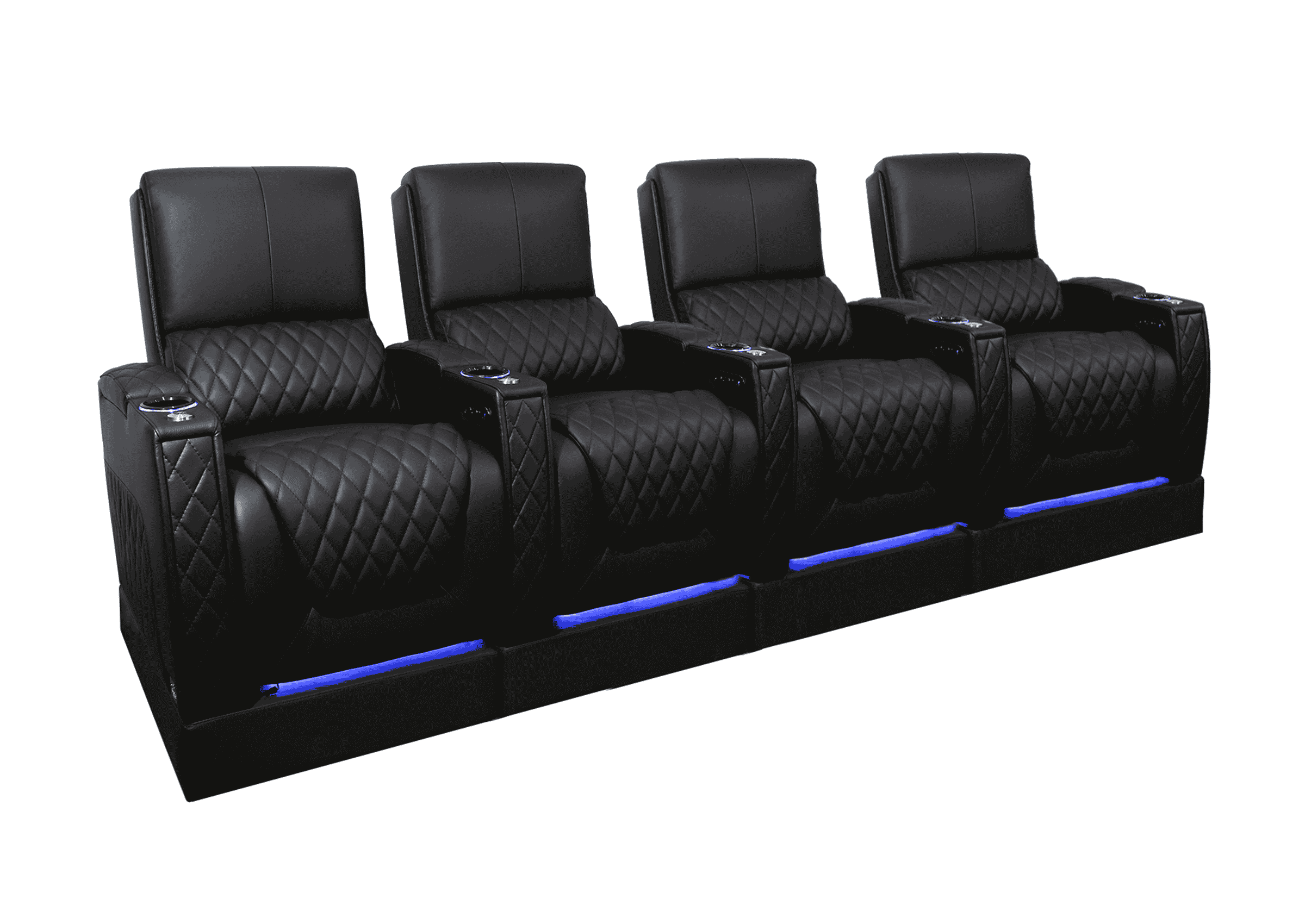 Weilianda AstroUltra Riser Series Home Theater Seating Row of 4 | Zero Gravity, 7-Color Lighting