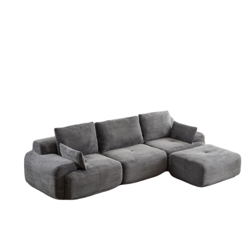 Plush 2-Seater Cloud Sofa in Soft Corduroy with Deep Memory Foam Comfort