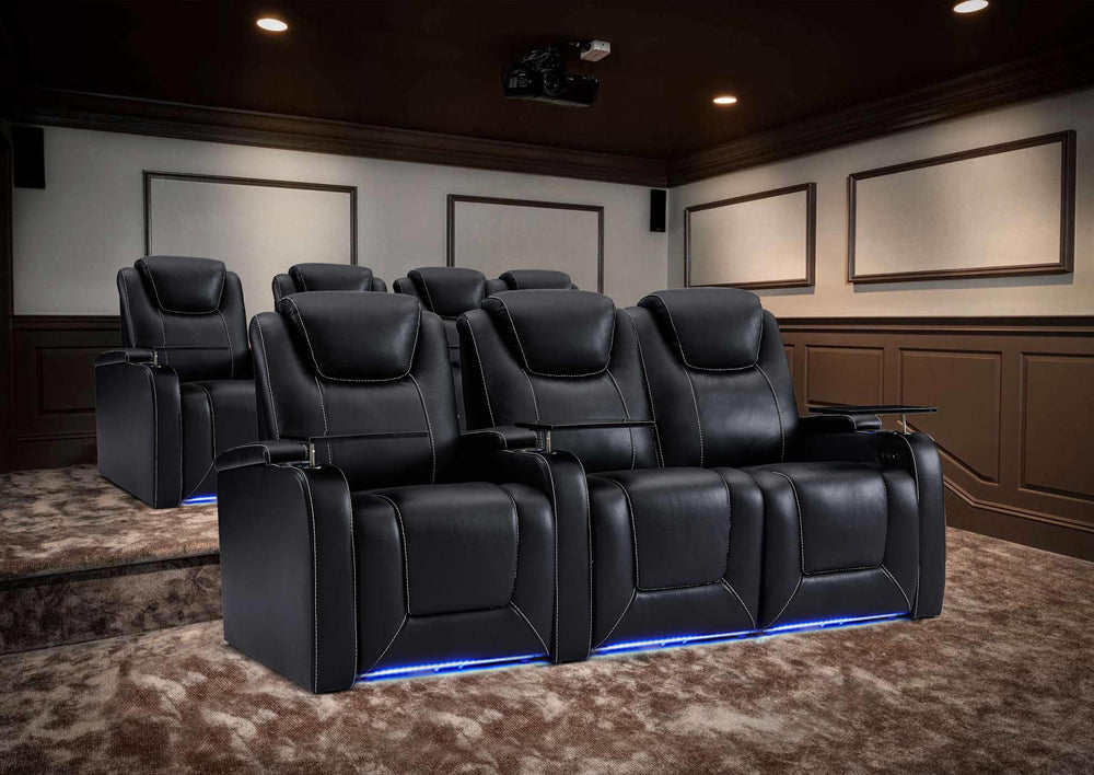 black home theater seating