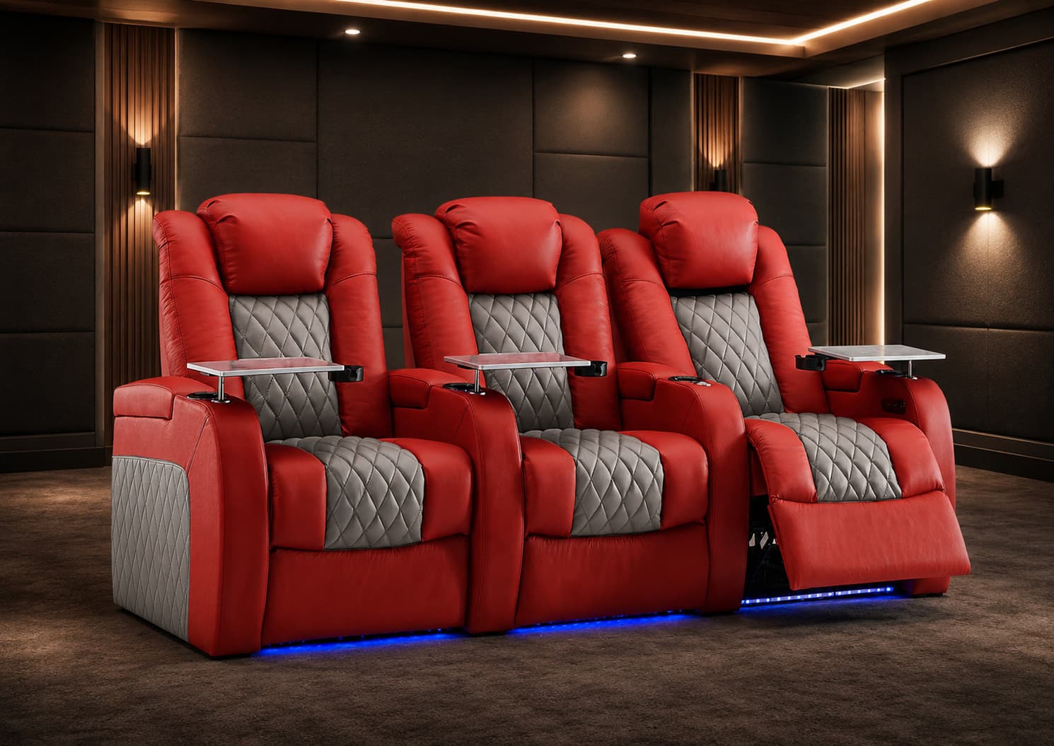 Weilianda 2026 Luxury Version 2.0 Red Custom Home Theater Seating