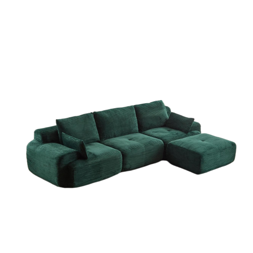 Plush 2-Seater Cloud Sofa in Soft Corduroy with Deep Memory Foam Comfort
