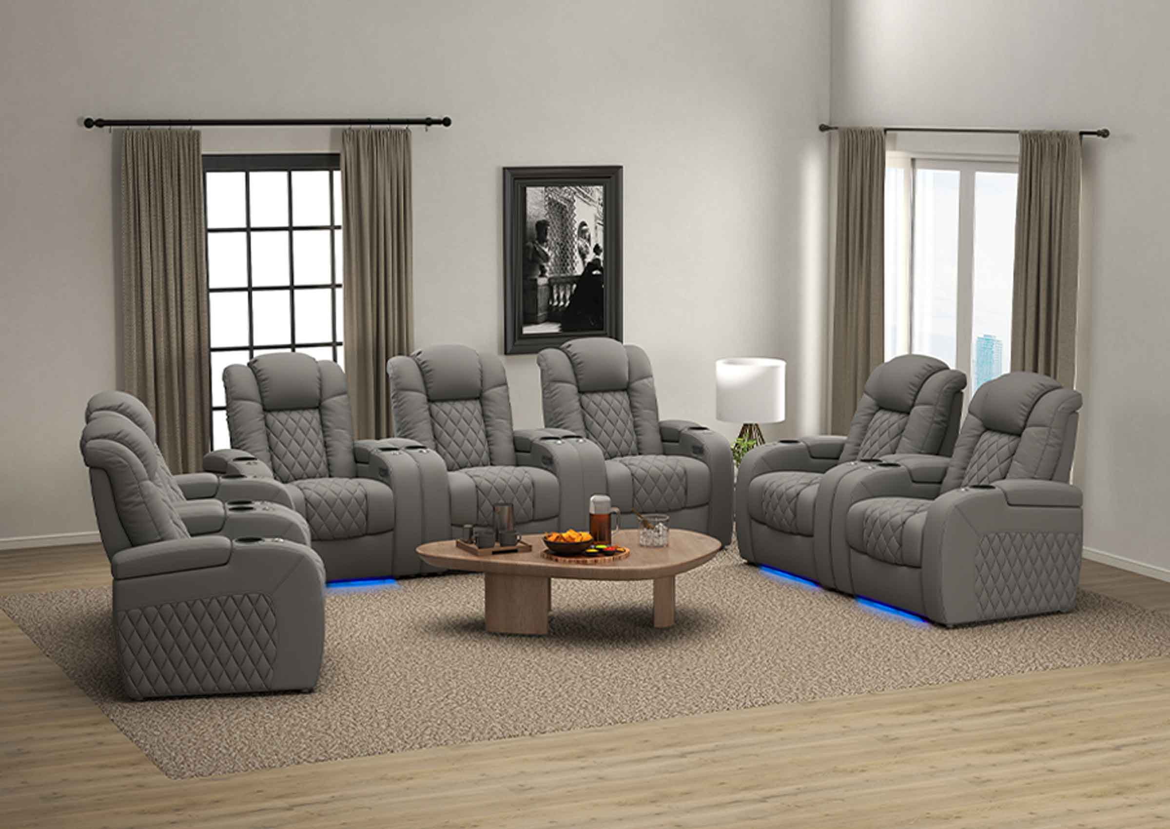 Limited Time Flash Sale | Luxury Series Single Seat Home Theater Chairs Set of 7
