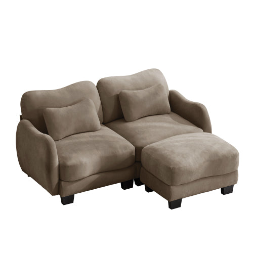 Oversized U-Shaped Chenille Sectional with Dual Movable Ottomans