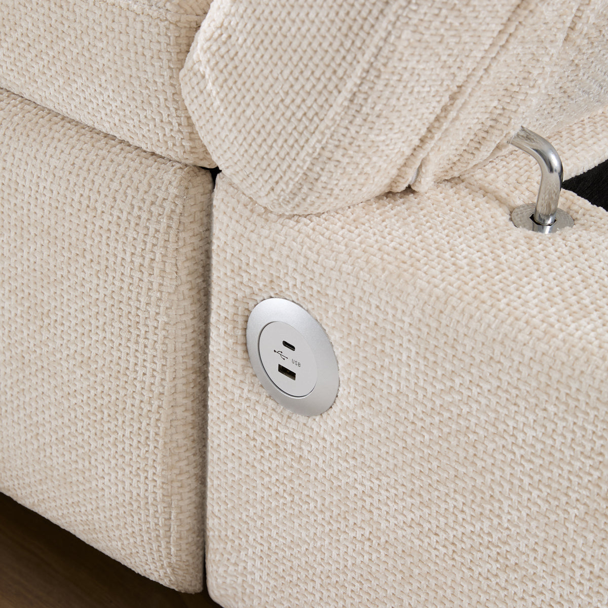 Versatile 107" L-Shaped Sleeper Sectional with Storage Ottoman & Fast Charging