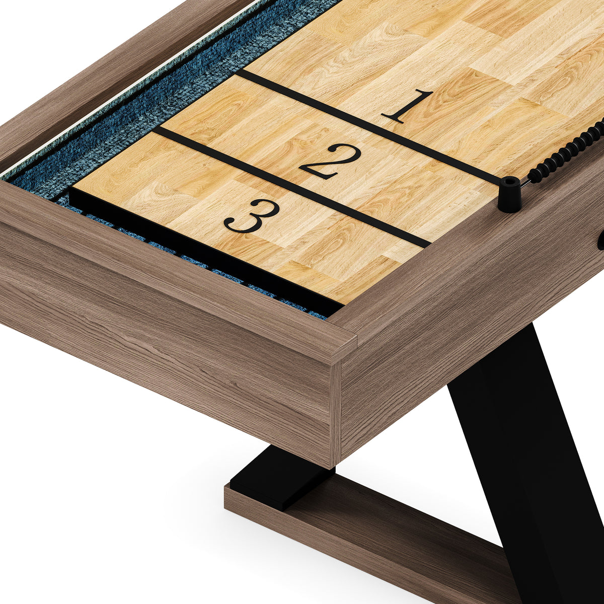 Versatile 9FT 2-in-1 Shuffleboard & Bowling Table with LED Light Rail