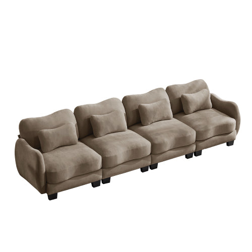 Oversized U-Shaped Chenille Sectional with Dual Movable Ottomans