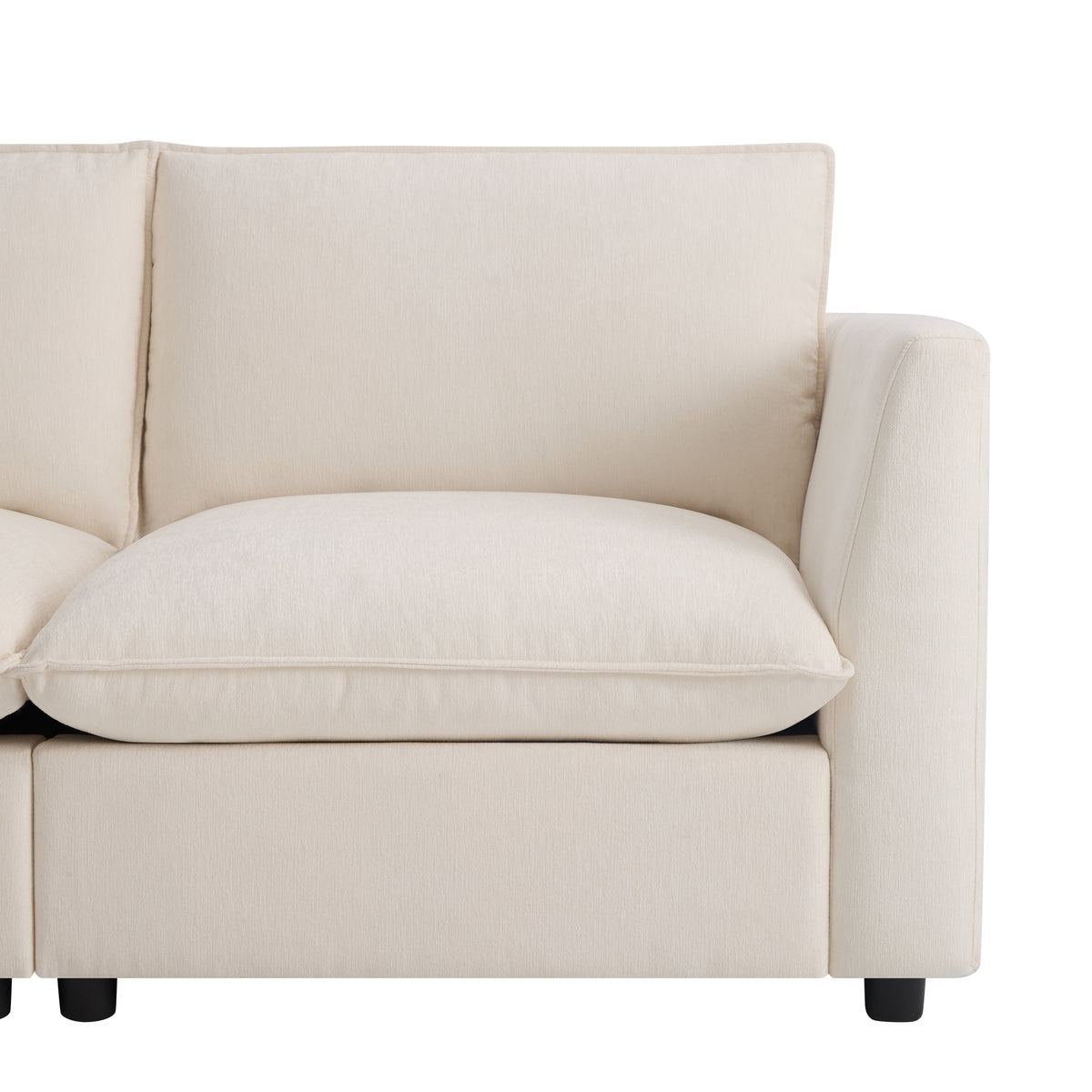 Versatile 98" U-Shaped Cloud Sectional with Storage Ottoman, Charging & Cup Holders