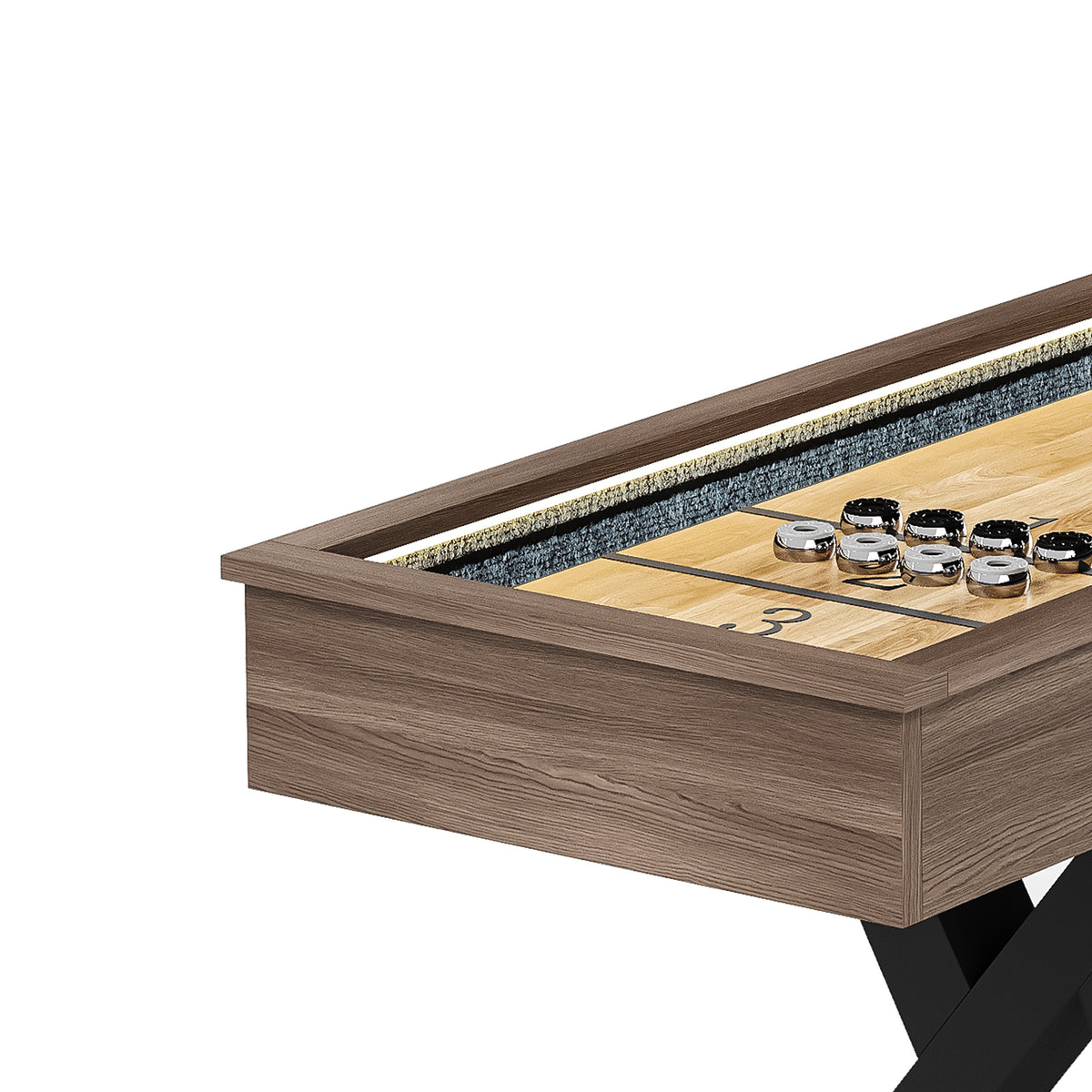 Versatile 9FT 2-in-1 Shuffleboard & Bowling Table with LED Light Rail