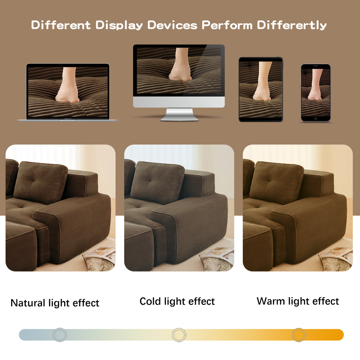 Oversized 6-Seater V-Shaped Corduroy Sectional with Dual Movable Ottomans