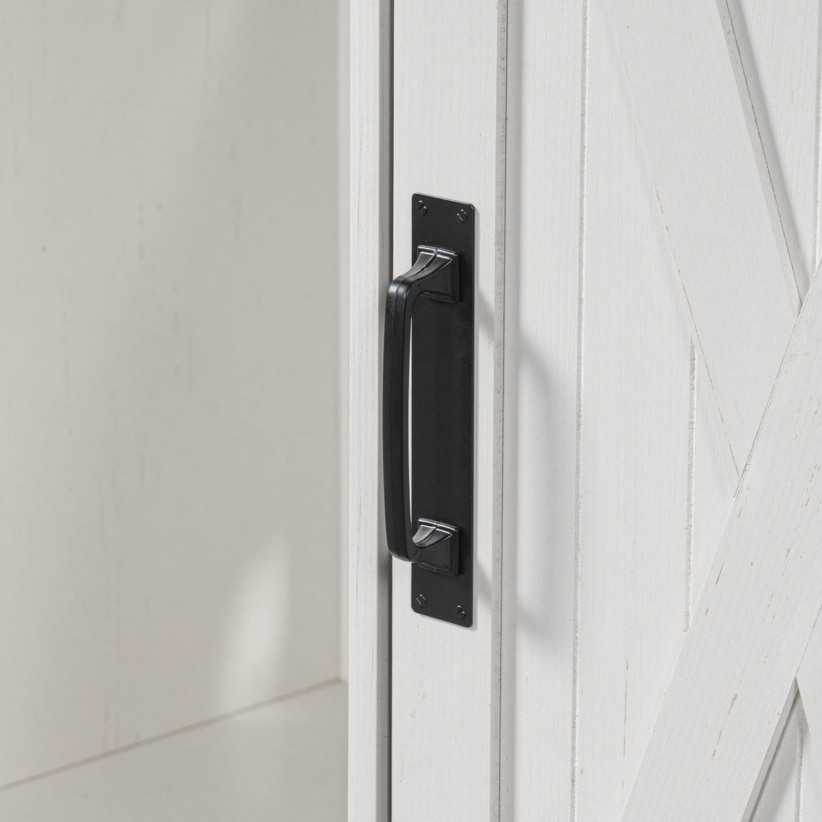 53.2" Farmhouse Fridge Cabinet Cabinet with Power Outlet, White
