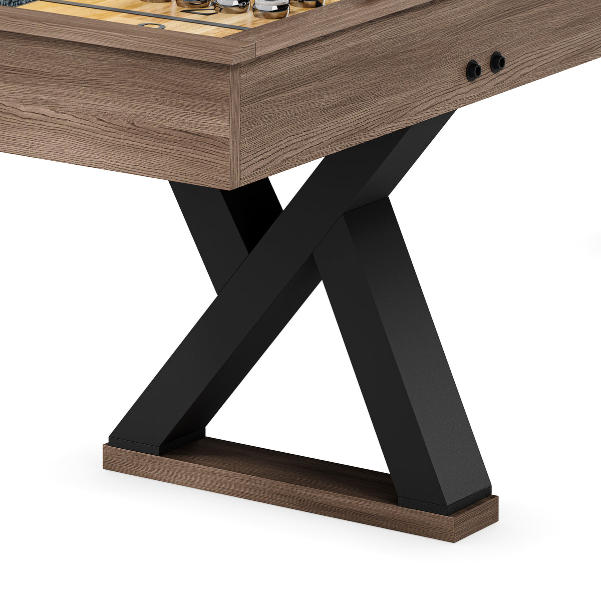 Versatile 9FT 2-in-1 Shuffleboard & Bowling Table with LED Light Rail