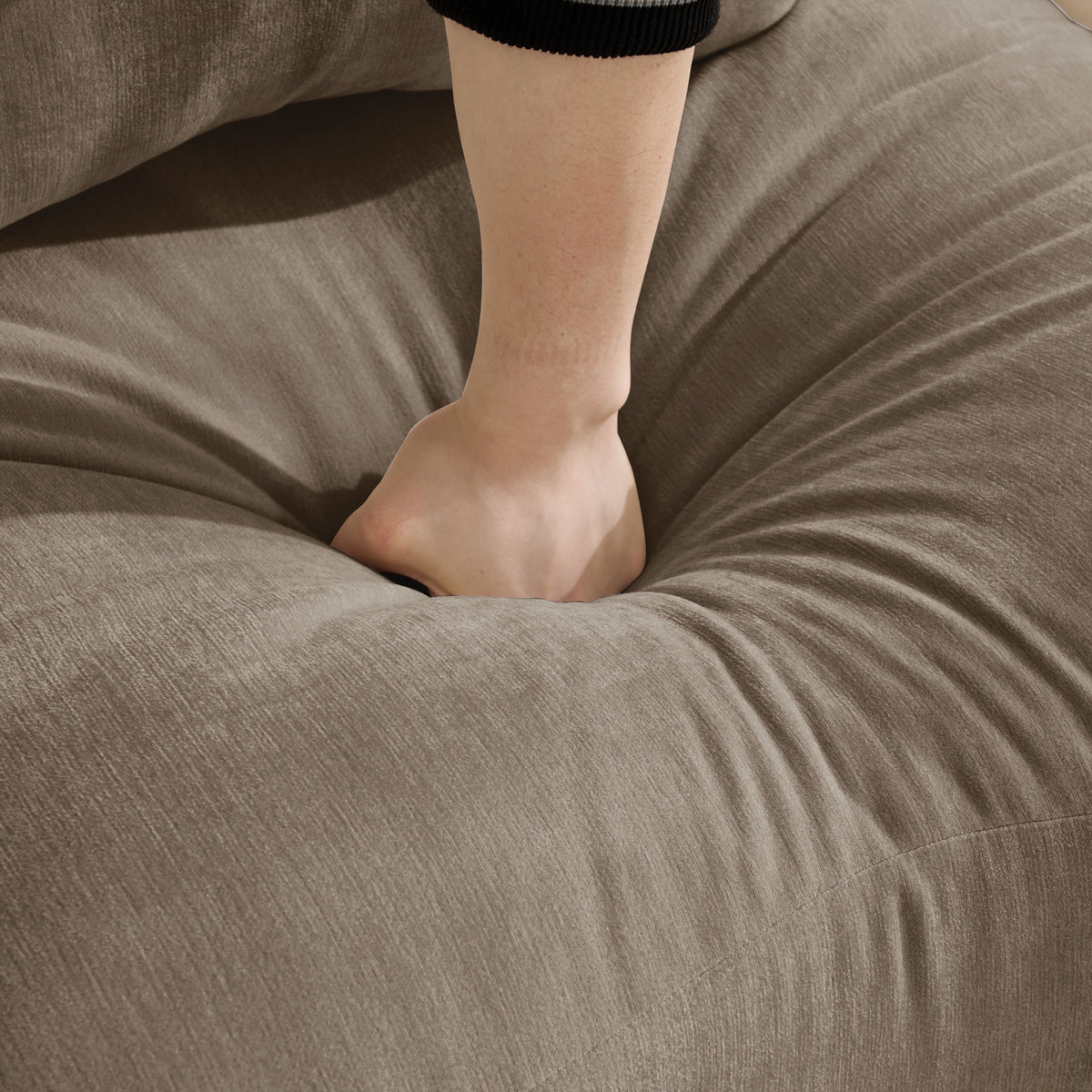 Oversized U-Shaped Chenille Sectional with Dual Movable Ottomans