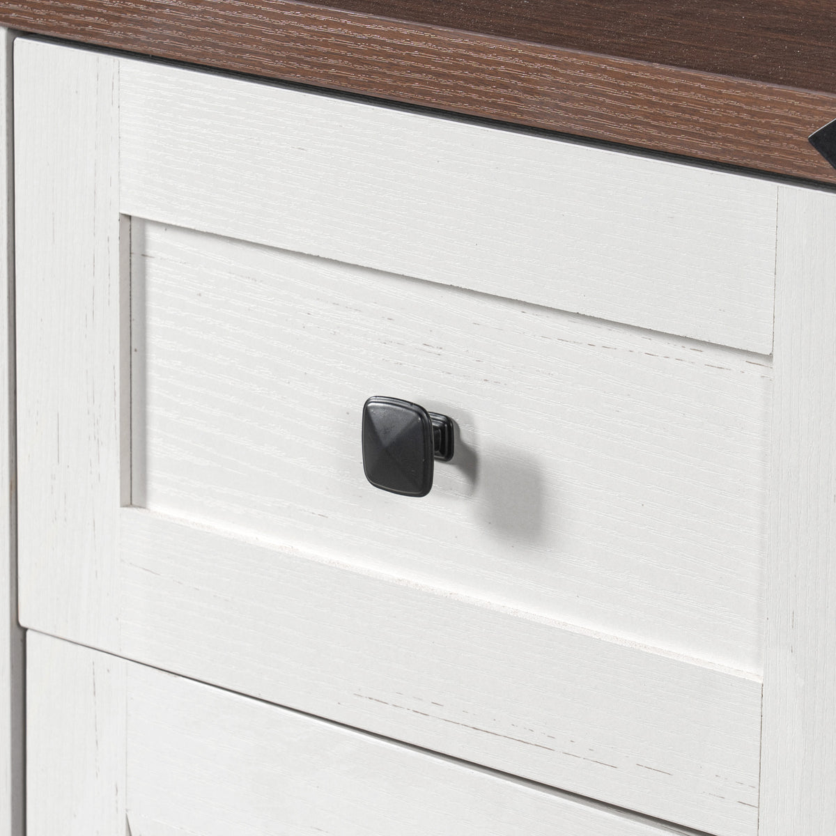 53.2" Farmhouse Fridge Cabinet Cabinet with Power Outlet, White