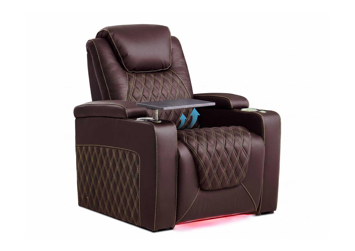 Weilianda Chic Lumbar Series Single Reclining Seats with Power Lumbar Support for Media Room