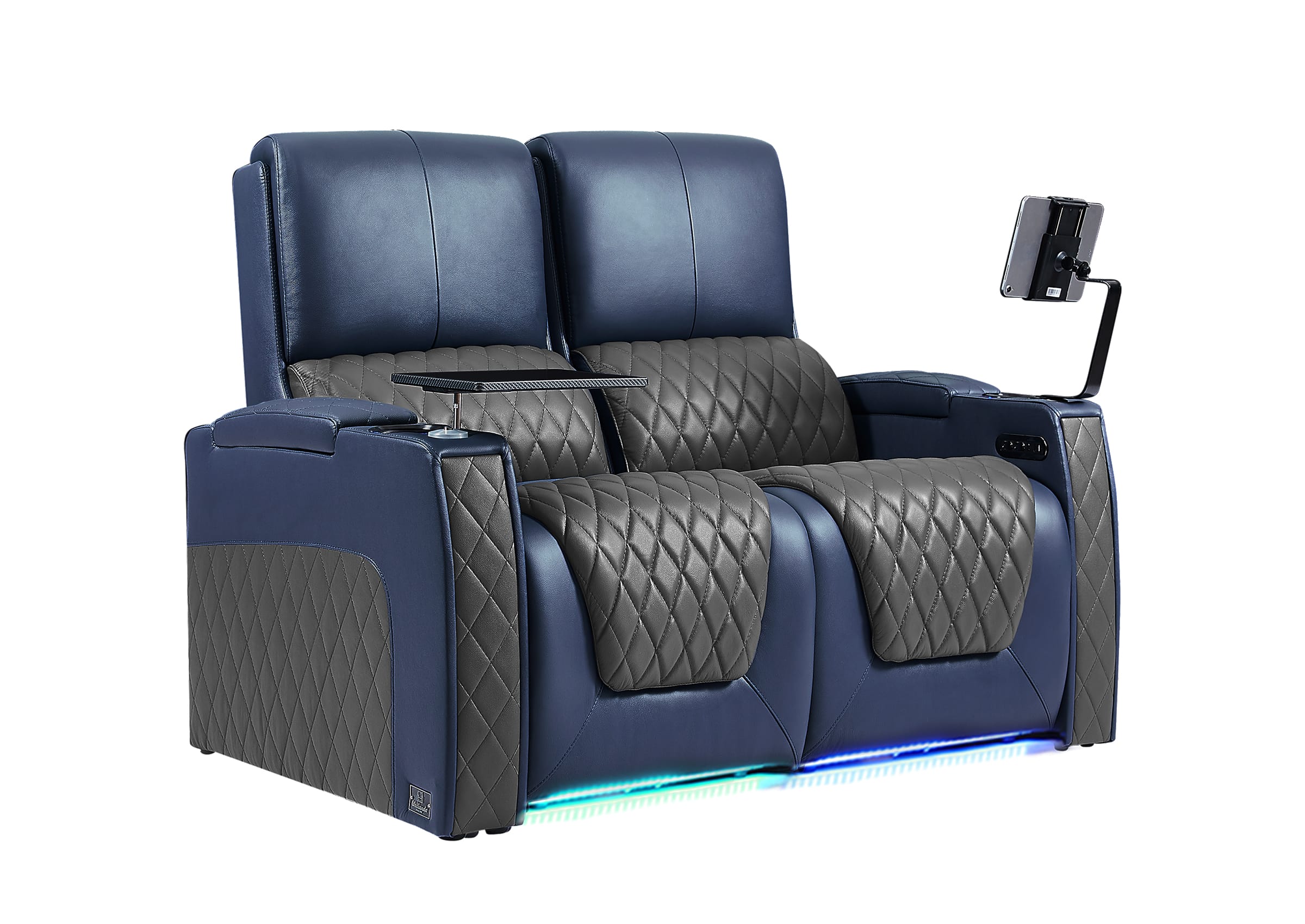Weilianda AstroUltra Series Blue Custom Two-Tone 2 Seat Power Recliner with Zero Gravity Seating