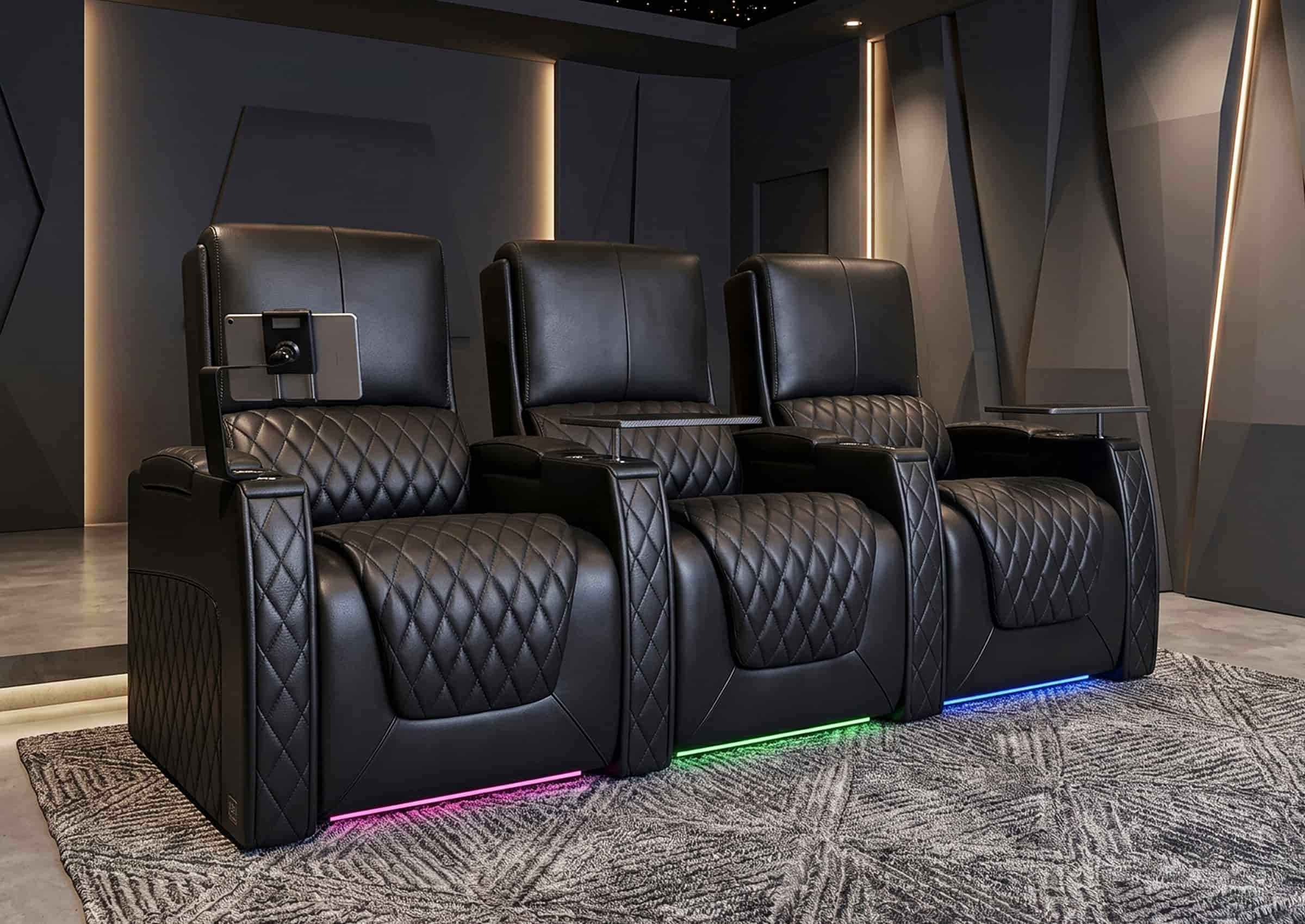 Weilianda AstroUltra Series Genuine Leather Home Theater Recliners | Zero Gravity Movie Theater Chairs for Home Entertainment