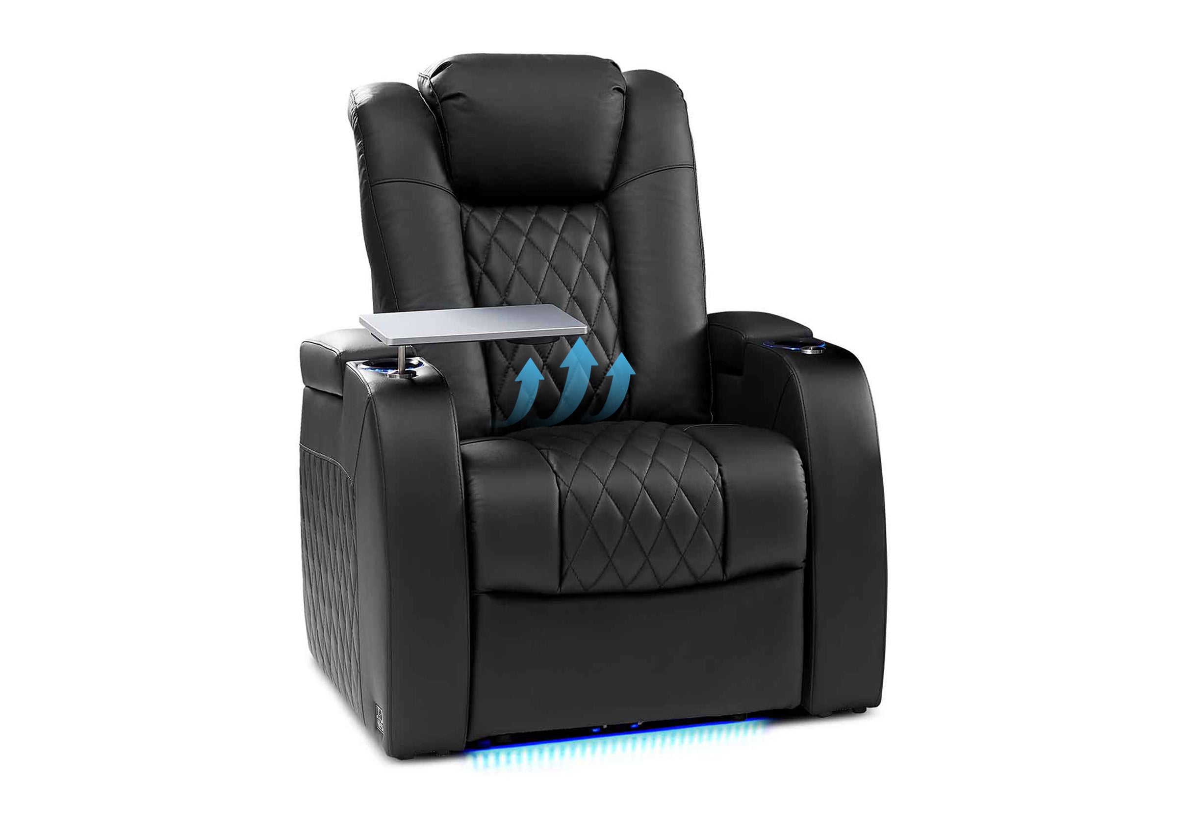 Weilianda FortLux Lumbar Series Power Recliner Single Seat with Built-In Lumbar Support for Media Room | Zero Gravity & 7-color LED