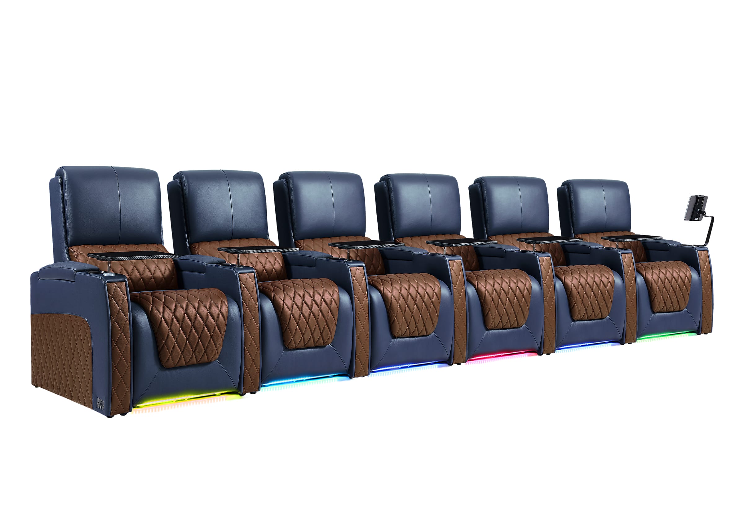 Weilianda AstroUltra Series Blue Custom Dual-Color Home Cinema Sofa with Zero Gravity Couch 6-Seat