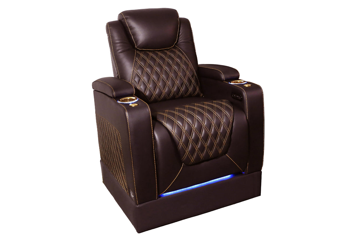 Weilianda Chic Riser Series Single Electric Reclining Chair | RGB Lighting for Media Room