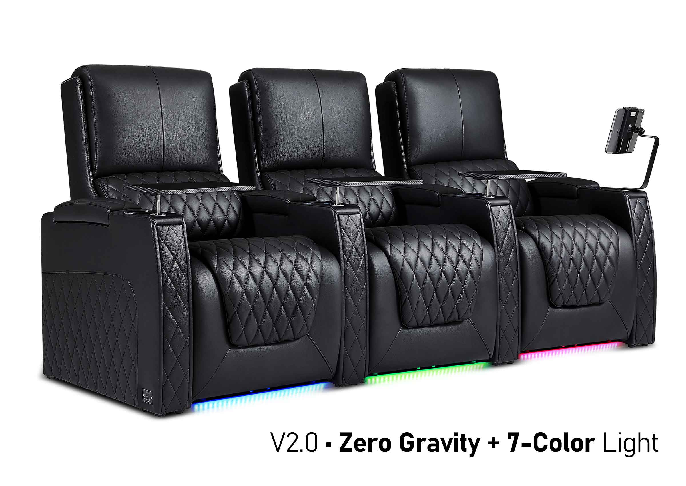 Weilianda Astronaut Series Zero Gravity Recliner for Home Theater With 7-color Ambient Lighting-Black