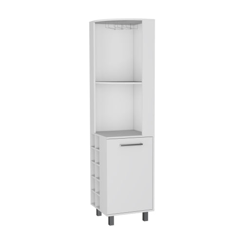 Elegant Corner Bar Cabinet with Wine Rack & Ample Storage, Wengue