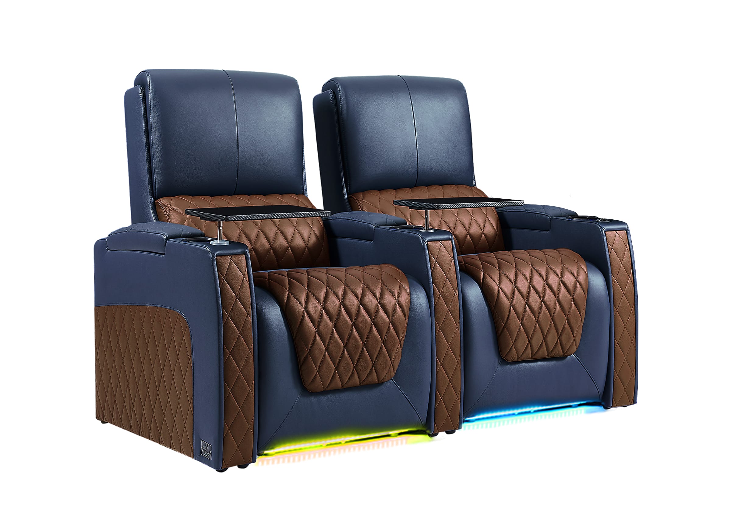 Weilianda AstroUltra Series Blue Custom Two-Tone 2 Seat Power Recliner with Zero Gravity Seating