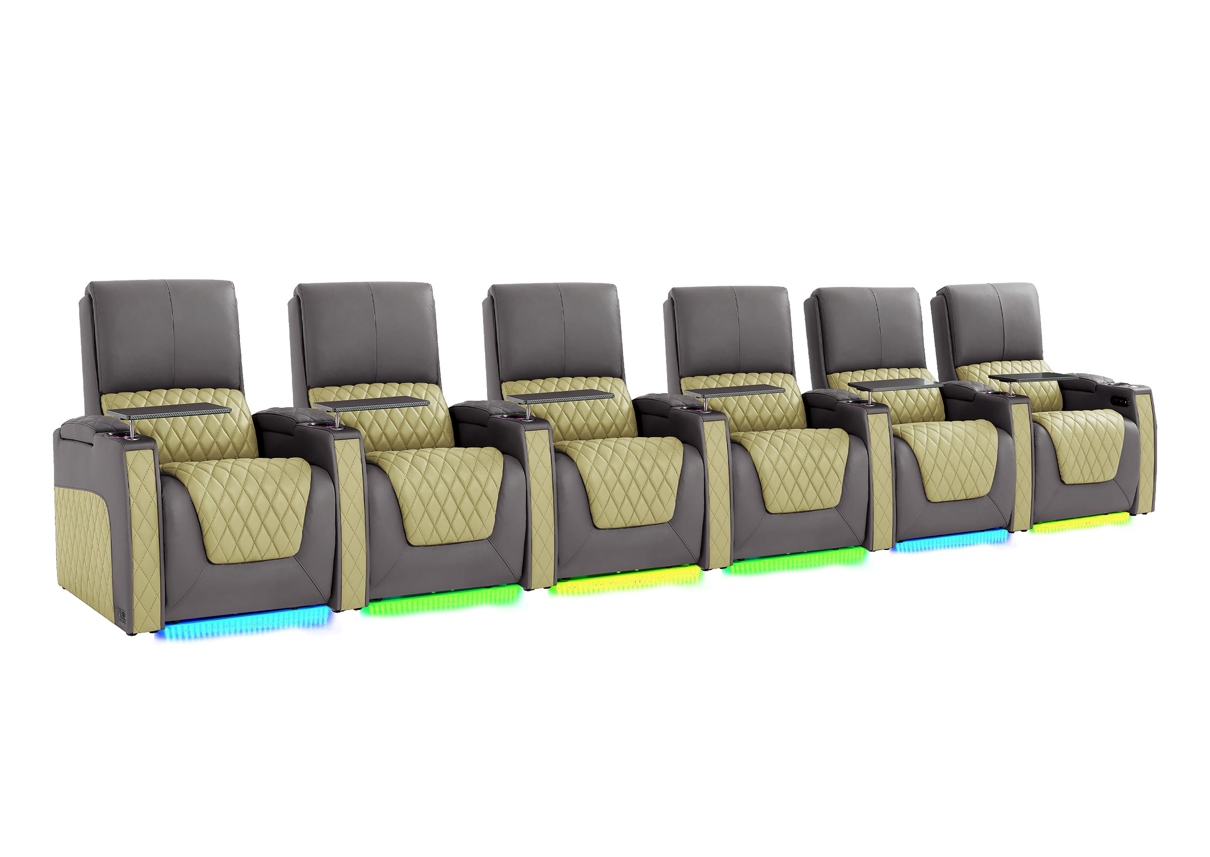 Weilianda AstroUltra Series Grey Custom Dual-Color 6-Seat Zero Gravity Recliner with RGB Lighting